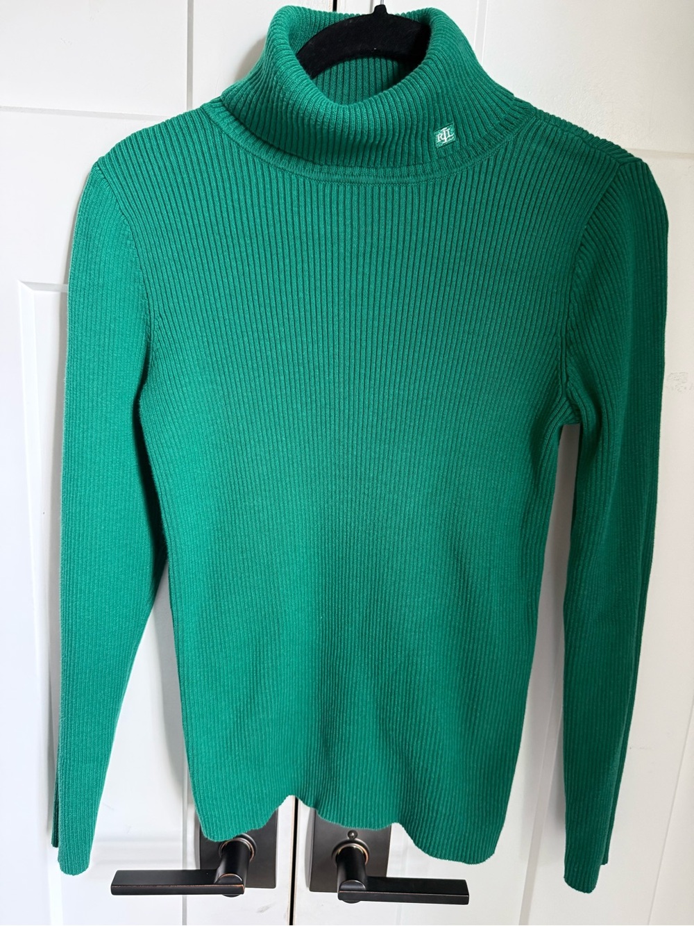 Ralph Lauren Green Ribbed Turtleneck Sweater size S. Euc. - Picture 2 of 6